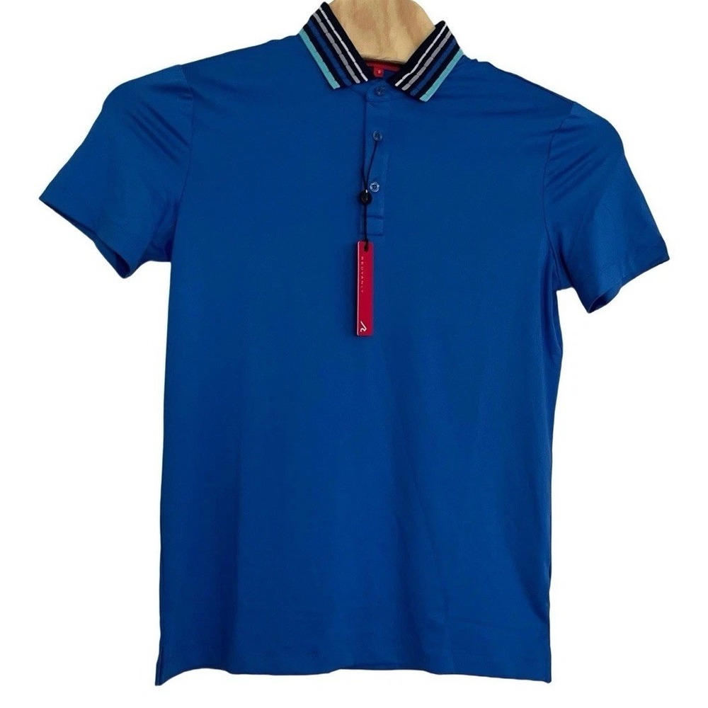 Redvanly Men's Performance Golf Polo Shirt Size Small Shades of Blue Stretch New